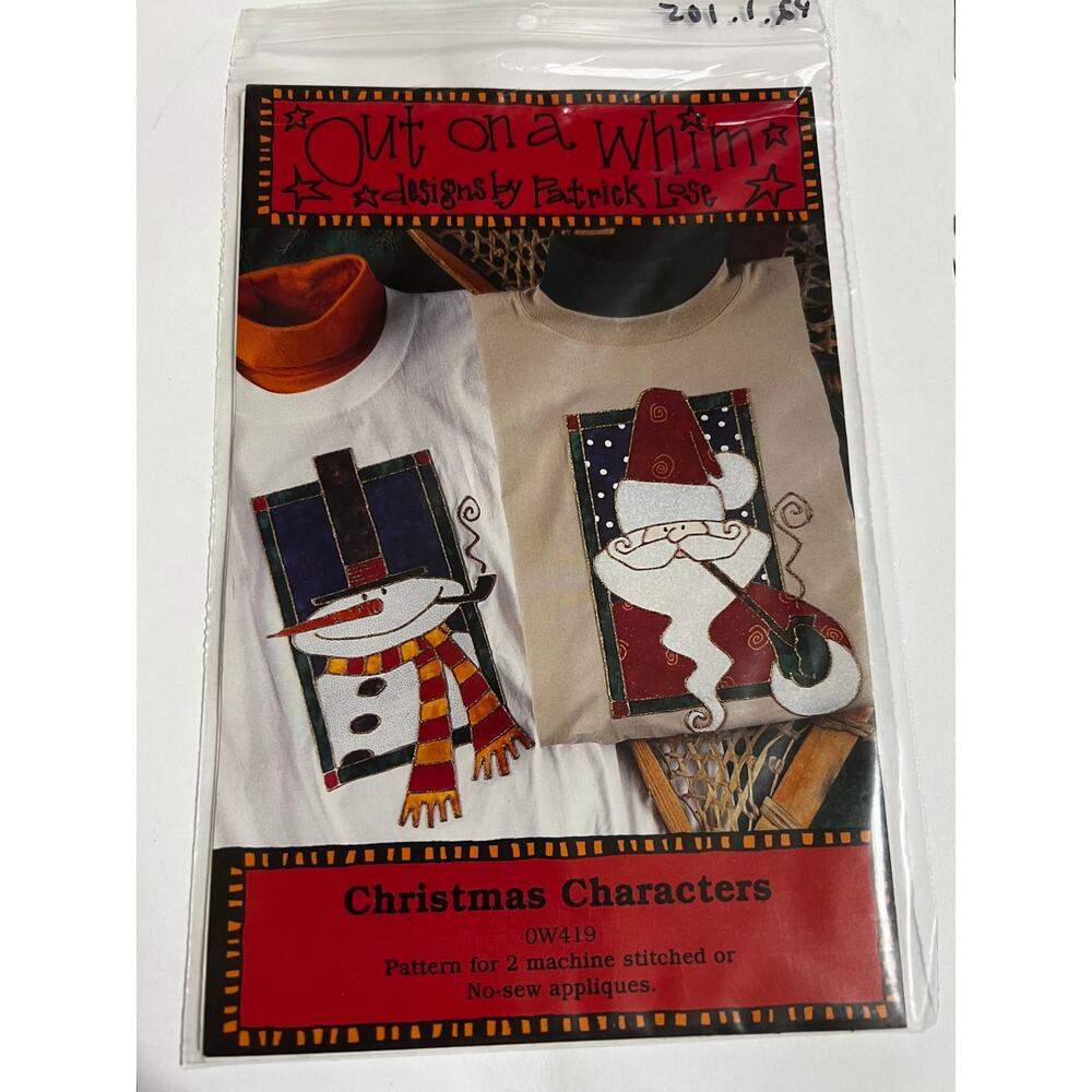 NEW  Patrick Lose Machine Stitched Appliques Pattern-Christmas Characters